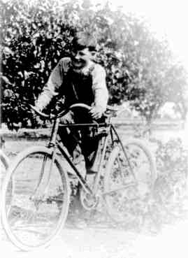 Mike's grandfather with his bike.