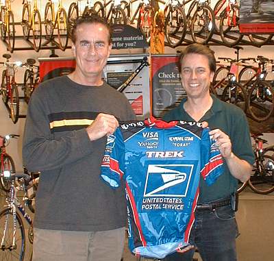 KSAN's Steven Seaweed with Lance Armstrong jersey