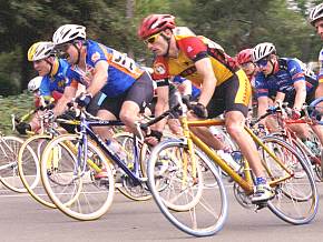 Pete in a bicycle race.