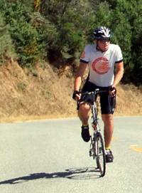 Kevin on West Alpine with Bike Friday